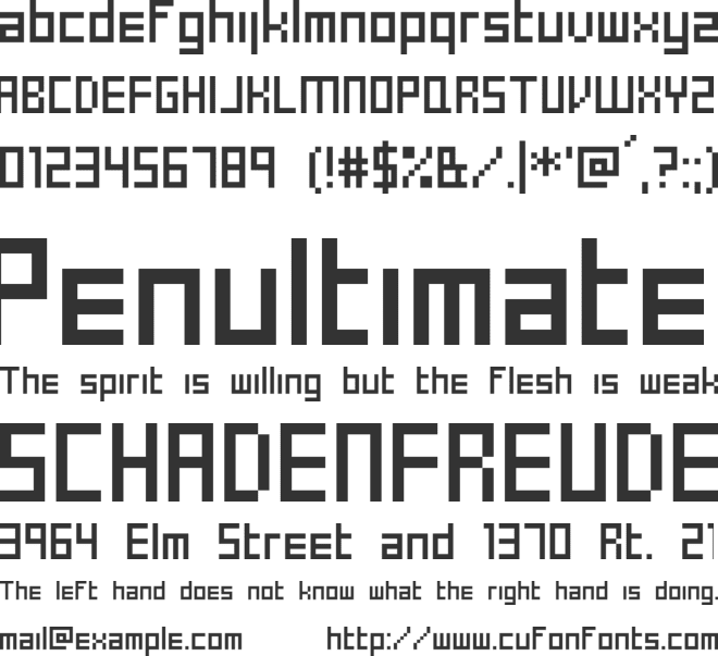 Racquetball font preview