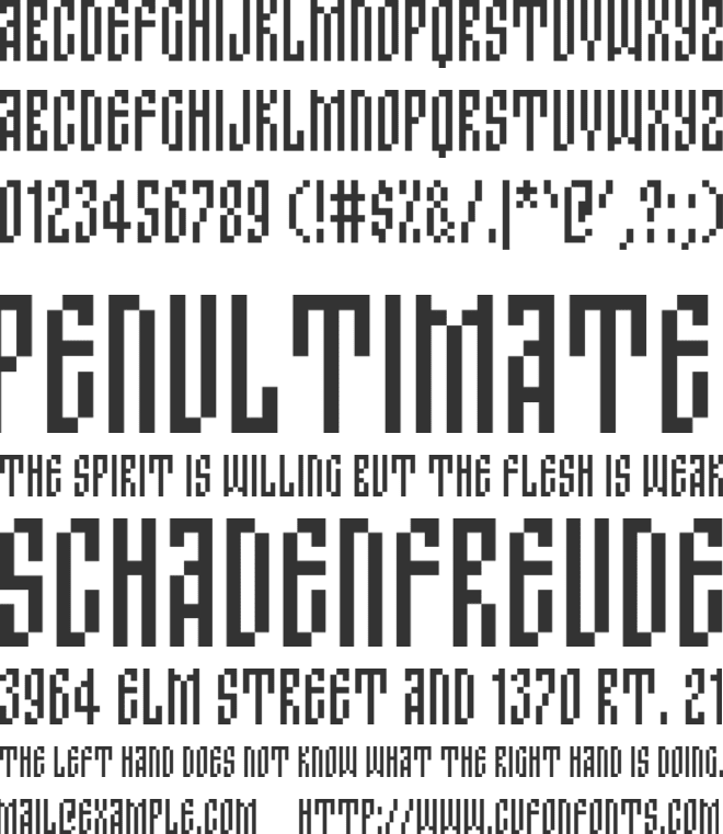 Vyaz Pixel font preview