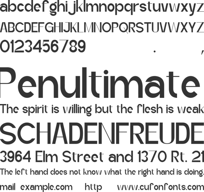 Milara font preview