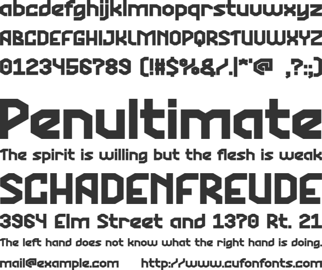 Mecha War font preview