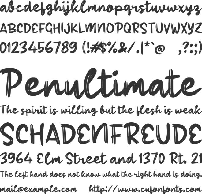 Qansa Brush font preview