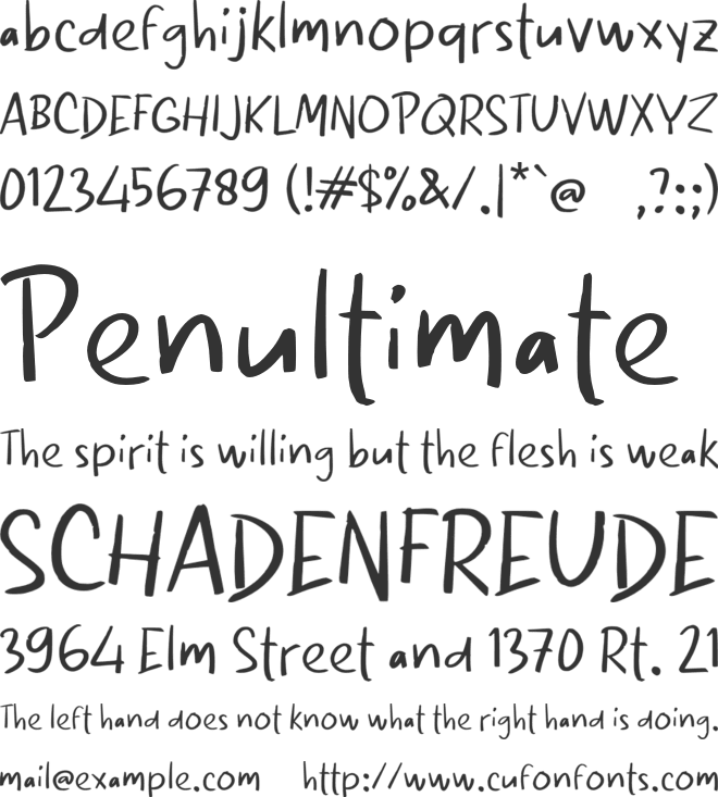 Qafenough font preview