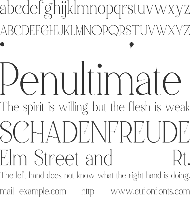 Malinger VP font preview