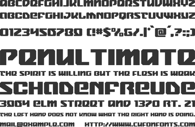 Legacy Cyborg 2 font preview