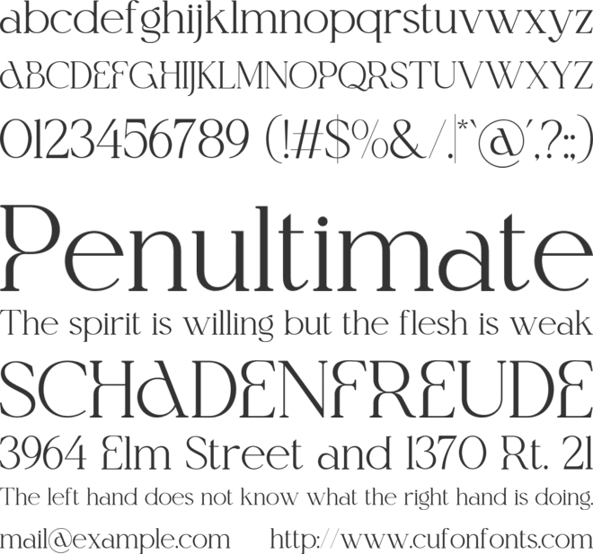 Camelia font preview