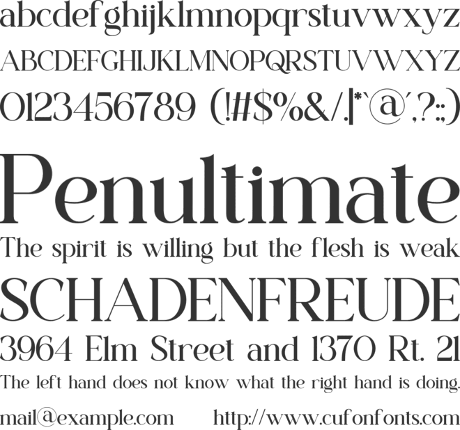 Vellane font preview