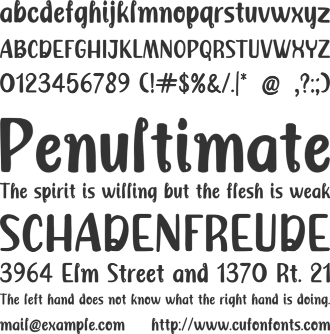 Chartoon font preview