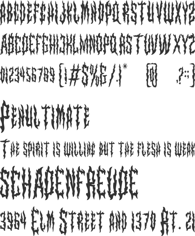 Death Fire font preview