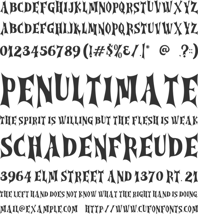 Cursed Gothic font preview