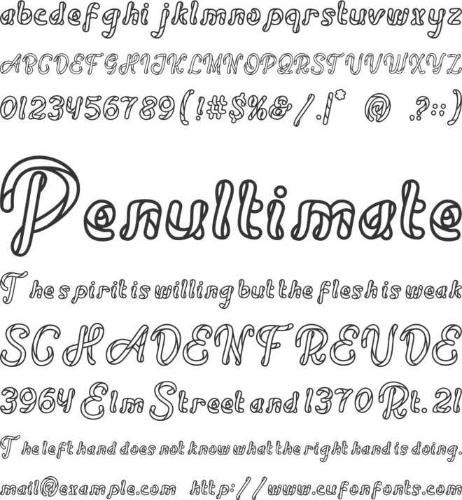 Coral Cascade font preview