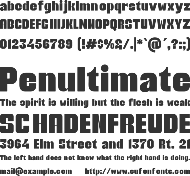 Benz Gacore font preview