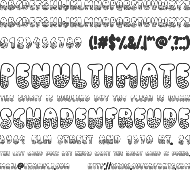 Heart Love font preview