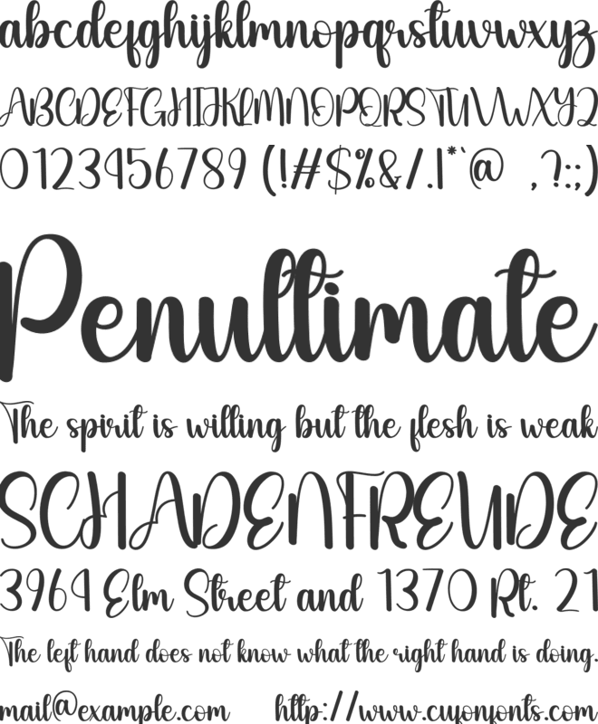 Blustery font preview