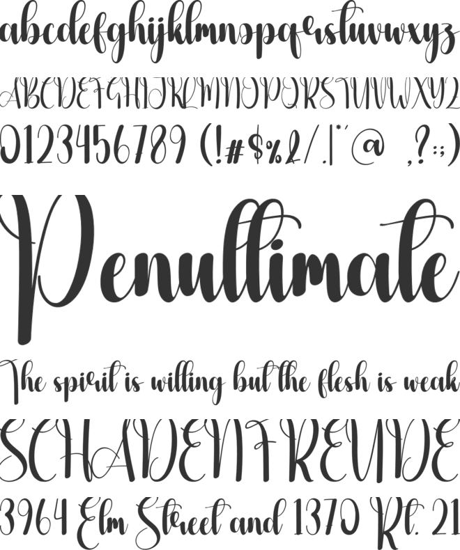 Angelsnow font preview