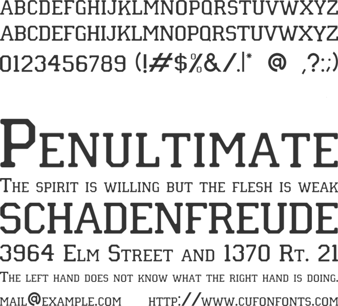 Well Of Strike font preview