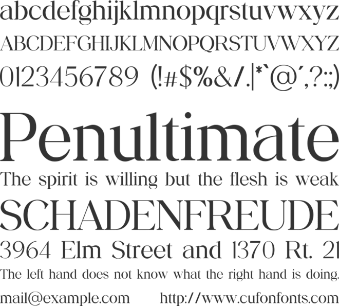 Sarcolenta font preview