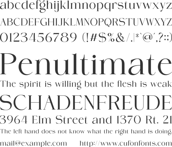 LUNERY font preview