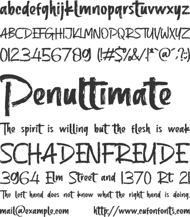 Dashing Demander font preview