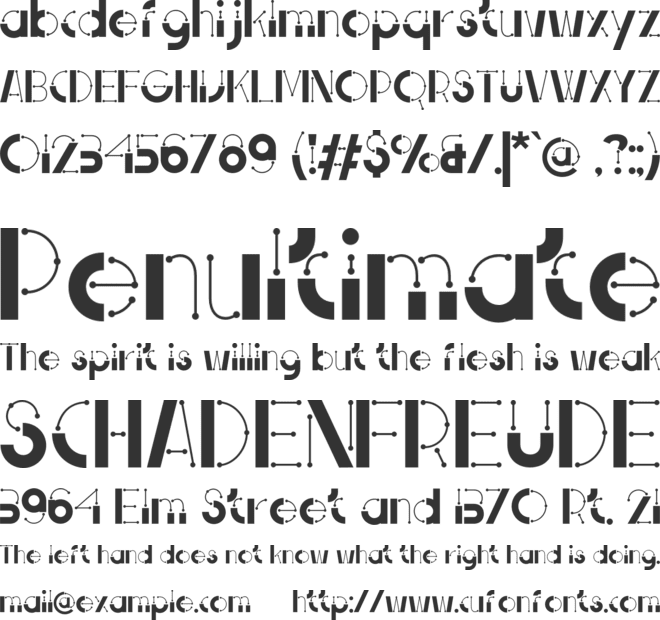 Zatura font preview