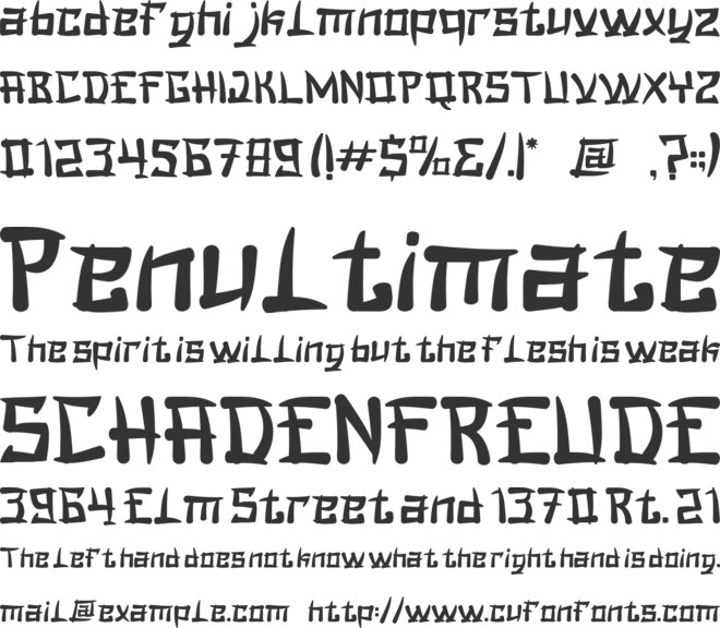 Mandarin Mantis font preview