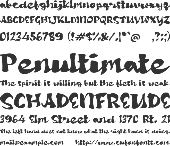 Racahya font preview