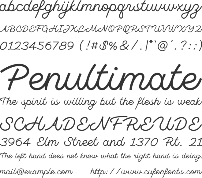 Monotail Script font preview