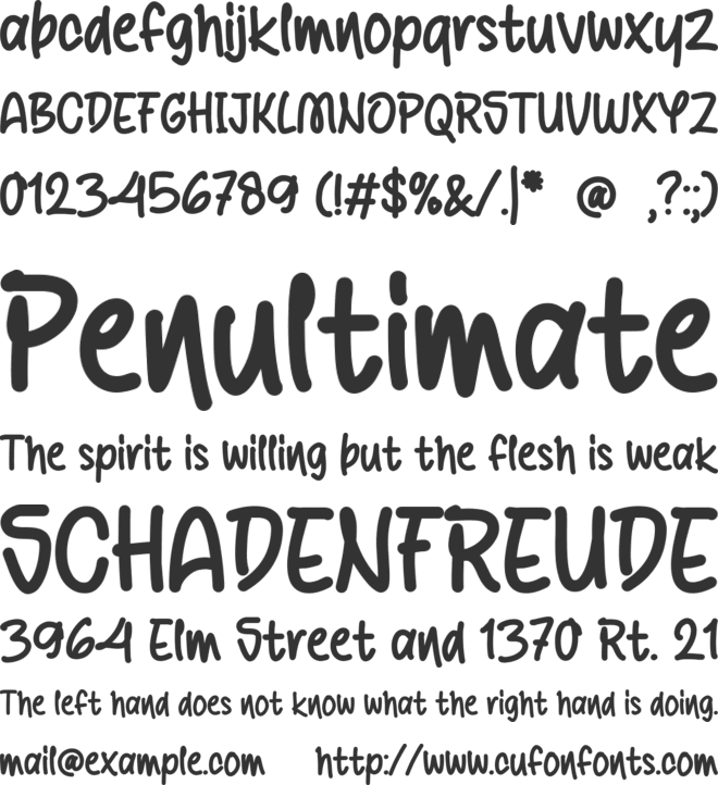 Youthful font preview