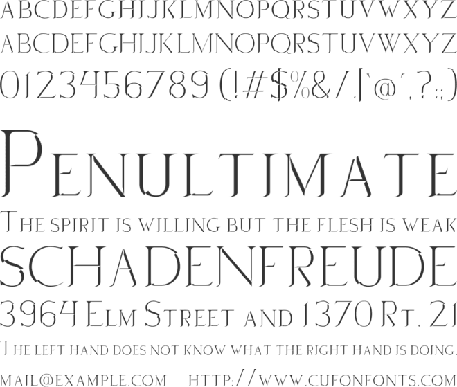 Via Appia Twin font preview