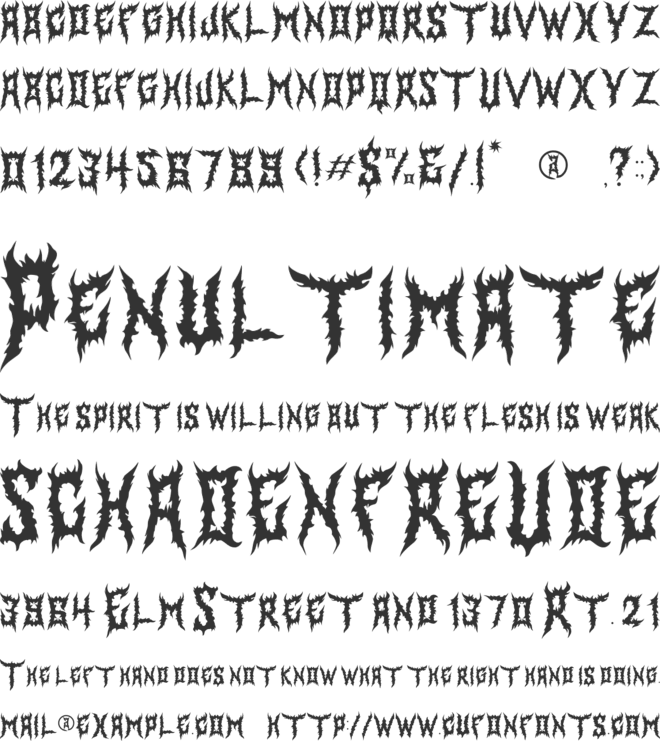 Nekros font preview