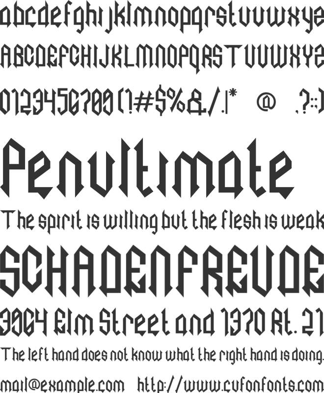 Necrotic font preview