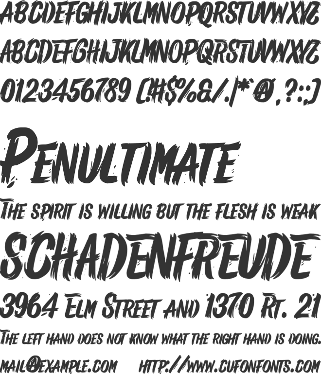 Shred Handed font preview