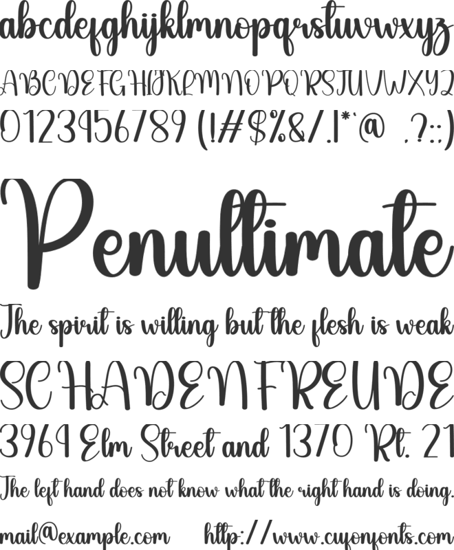 Early Winter font preview