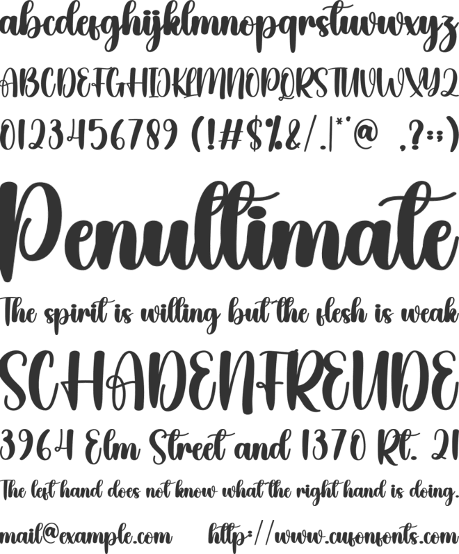 Beaning font preview