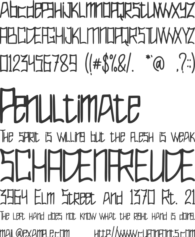 Vila Love font preview