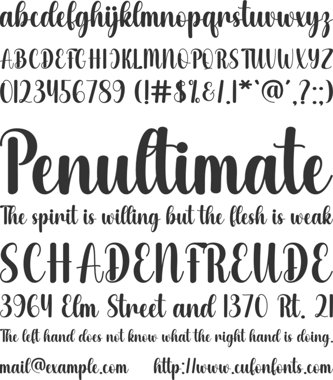 Galery font preview