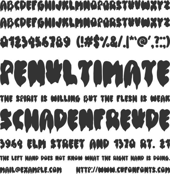 Halloween Melted Personal Use font preview