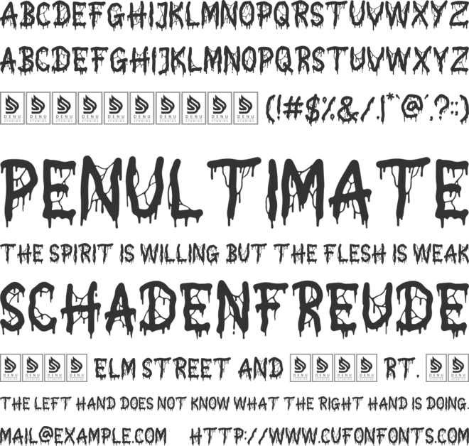 Blood Drainer font preview