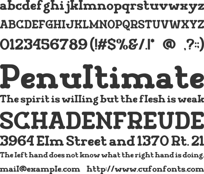 Visage Face font preview