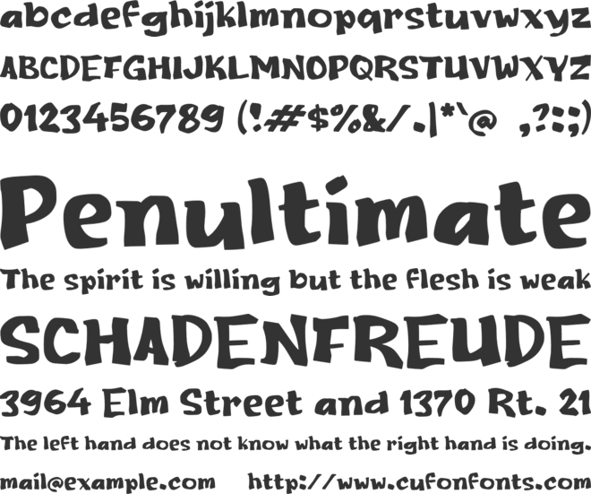 Rabrown font preview