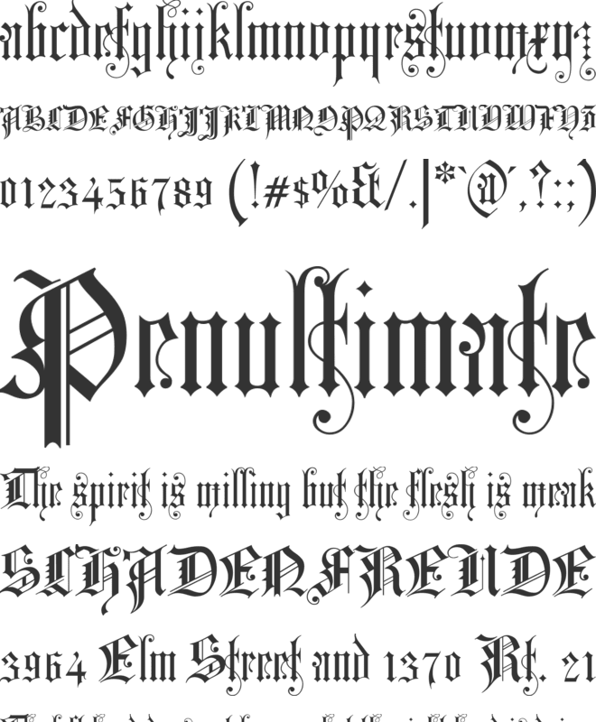 Kirchen-Gotisch font preview