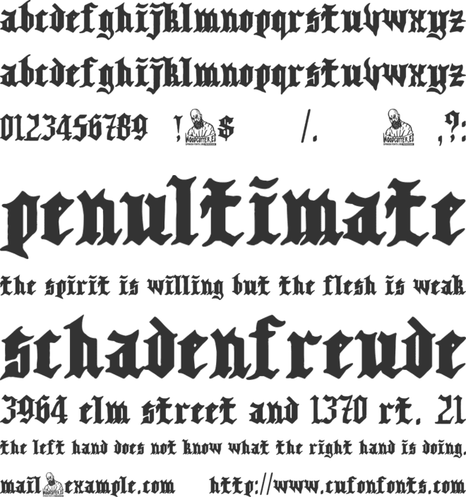 Super Dark Castle font preview