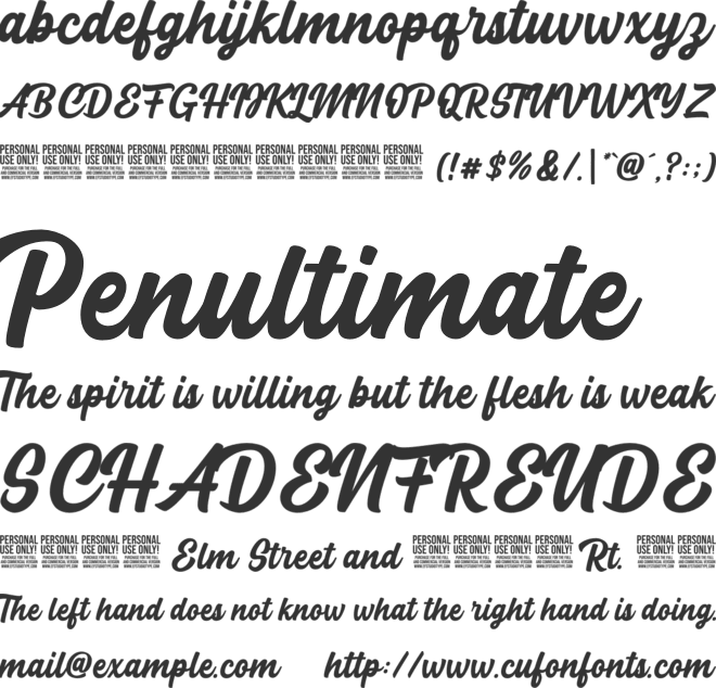 Cream Cake font preview