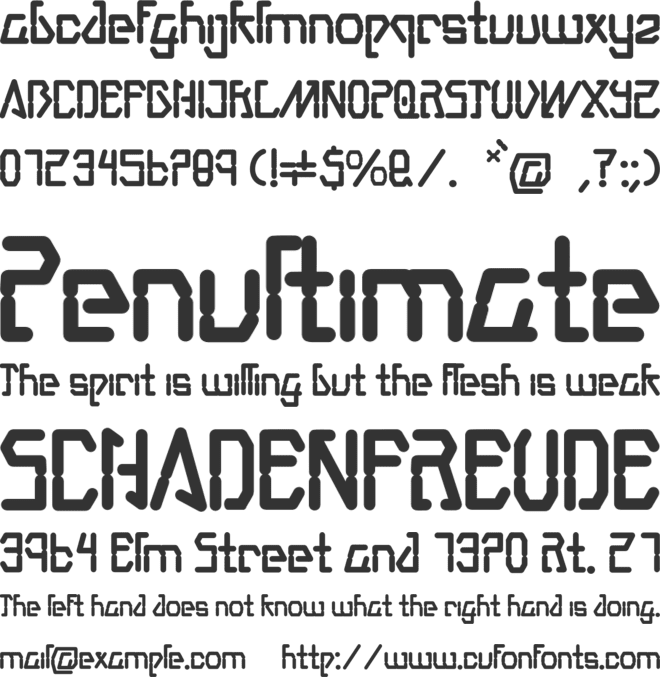 Xuneza font preview