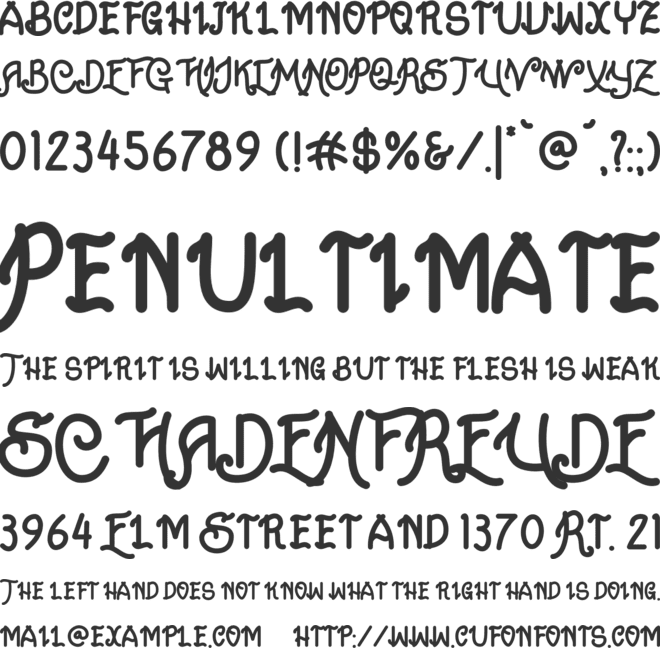 La Asfaotey font preview