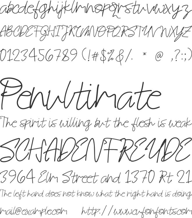 Safine Wallowes font preview