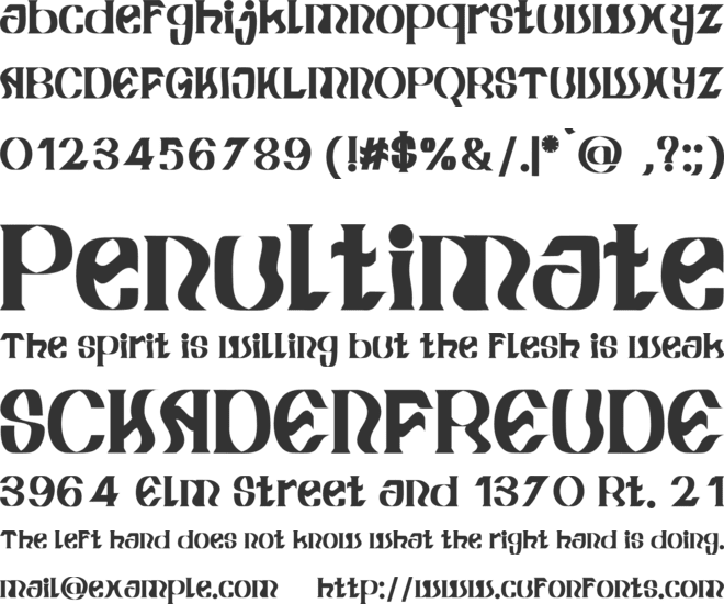 Voughie font preview