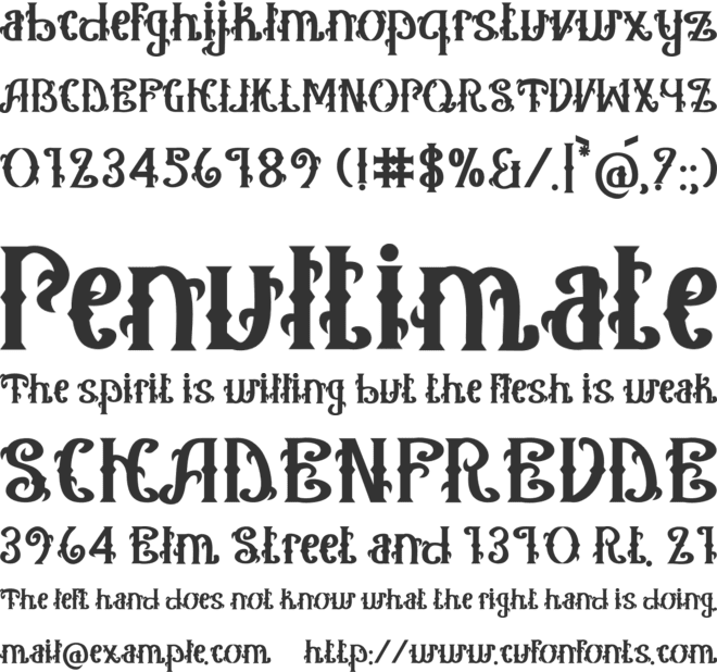 Pifavegus font preview