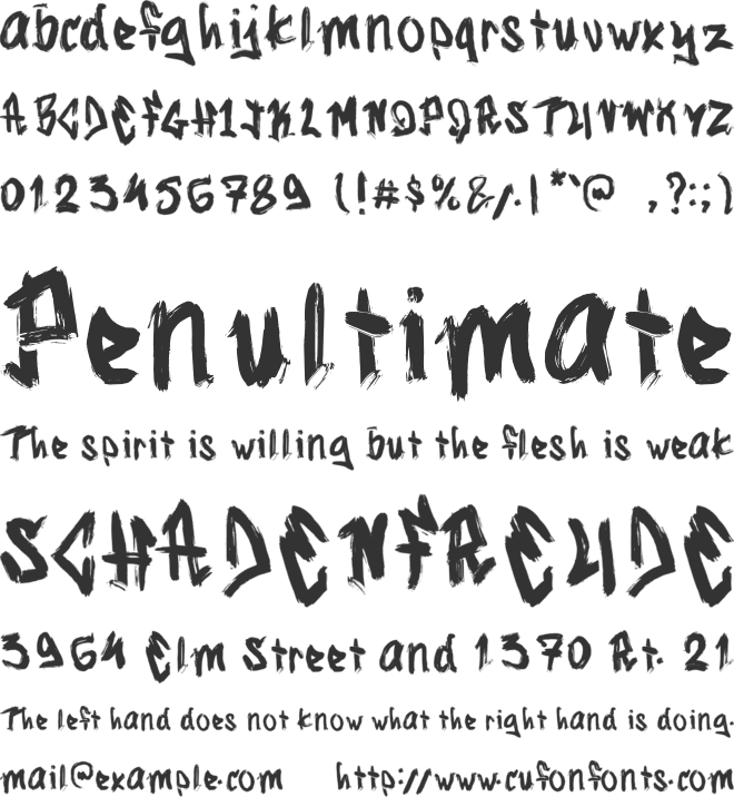 Shokuge font preview