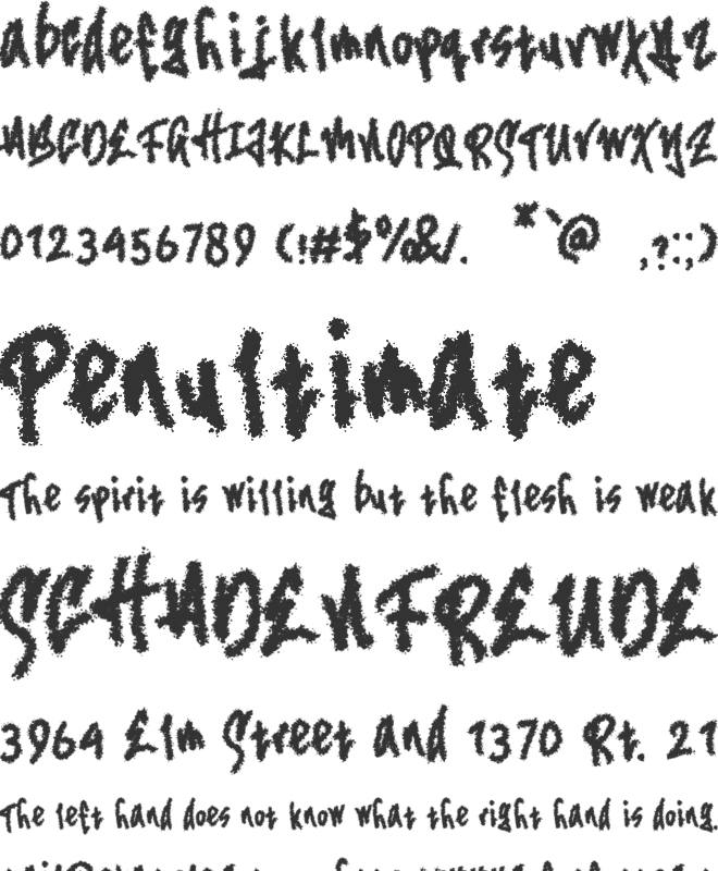 Traindez Brush font preview