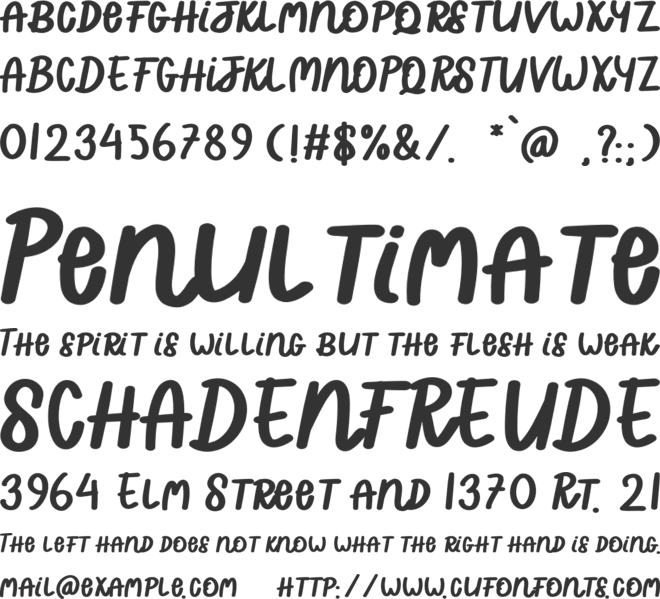 Moistruth font preview